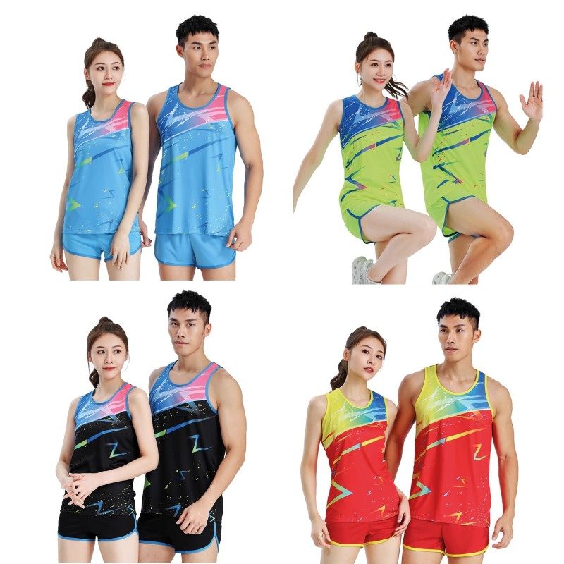 田径训练服马拉松跑步套装长跑体考运动服女跑步背心夏季国家队男