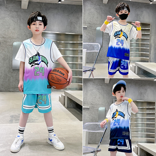 女夏季 男童球衣短袖 幼儿园比赛表演运动训练服定制 儿童篮球服套装