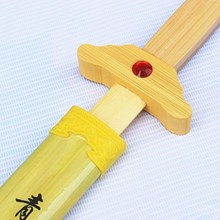 景区热卖新款儿童男女孩玩具青龙剑户外竹剑男孩表演道具怀旧木剑