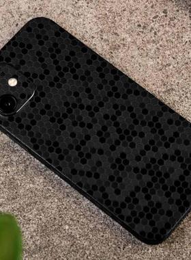 机肤适用于iPhone13 14 15mini 16pro max全包背膜3M后贴dbrand磨砂定制碳纤维立体纹路机身膜