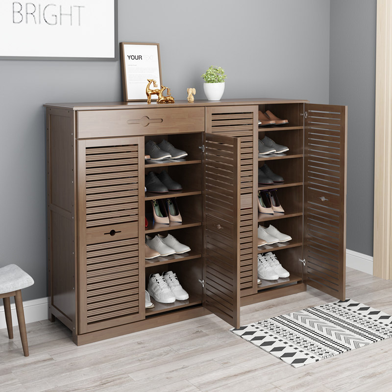 百叶门鞋柜大容量省空间玄关隔断鞋架子客厅门口透气防尘置物鞋柜
