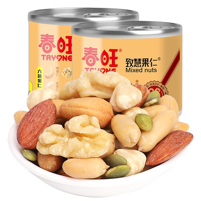 春旺6种坚果纯果仁罐装炒货临沂