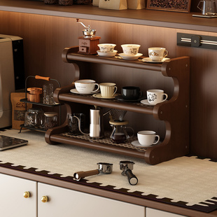 实木杯子置物架茶杯水杯咖啡杯架子咖啡角餐桌台面手办收纳展示架