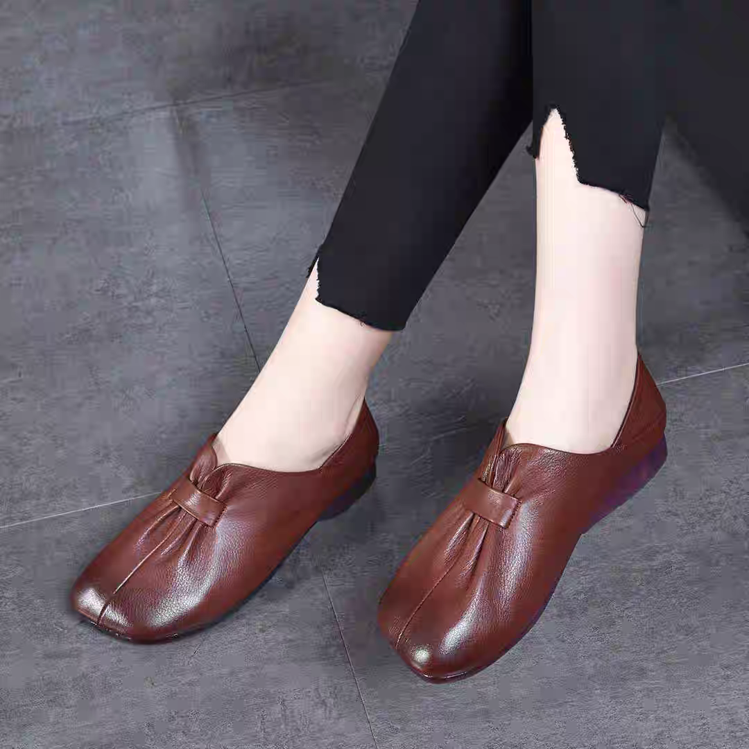 春季文艺复古风真皮女单鞋中老年妈妈鞋软底皮鞋舒适防滑平底女鞋,女鞋,深口单鞋,淘宝优惠券,粉丝福利购,淘宝优惠卷