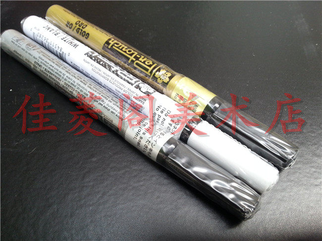 包邮樱花F笔尖油漆笔1.0金色 银色 白色高光笔 签名笔 手绘高光用