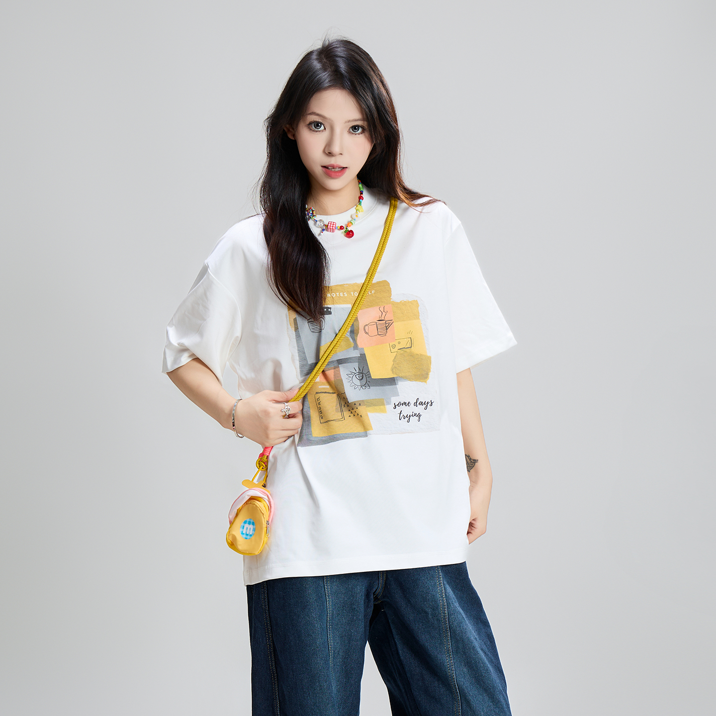时尚洋气减龄短袖印花t恤女夏款