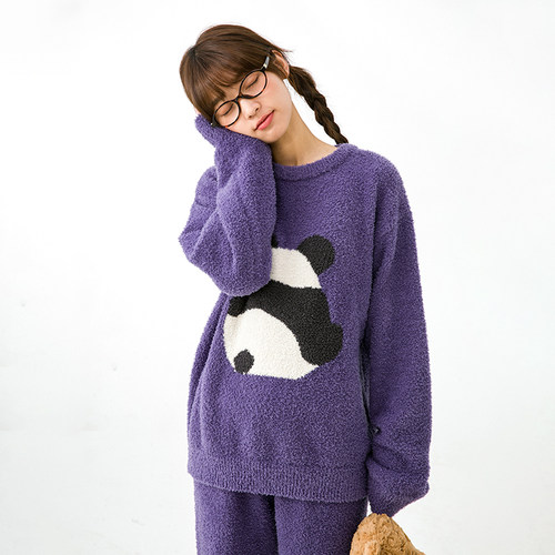 诺诺公主S1N 初中生2026春秋青少年学生卡通半边绒睡衣家居服套装