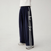 子蝴蝶织带青少年洋气女大童宽松长裤 诺诺公主S1N 初中生春休闲裤