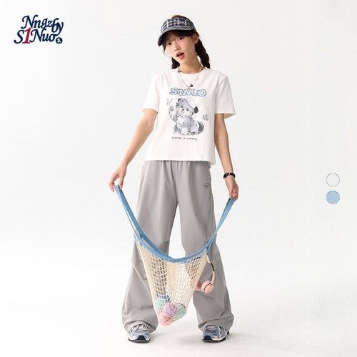 诺诺公主S1N初中生夏季卡通印花短袖T恤女青少年正肩显瘦短款上衣