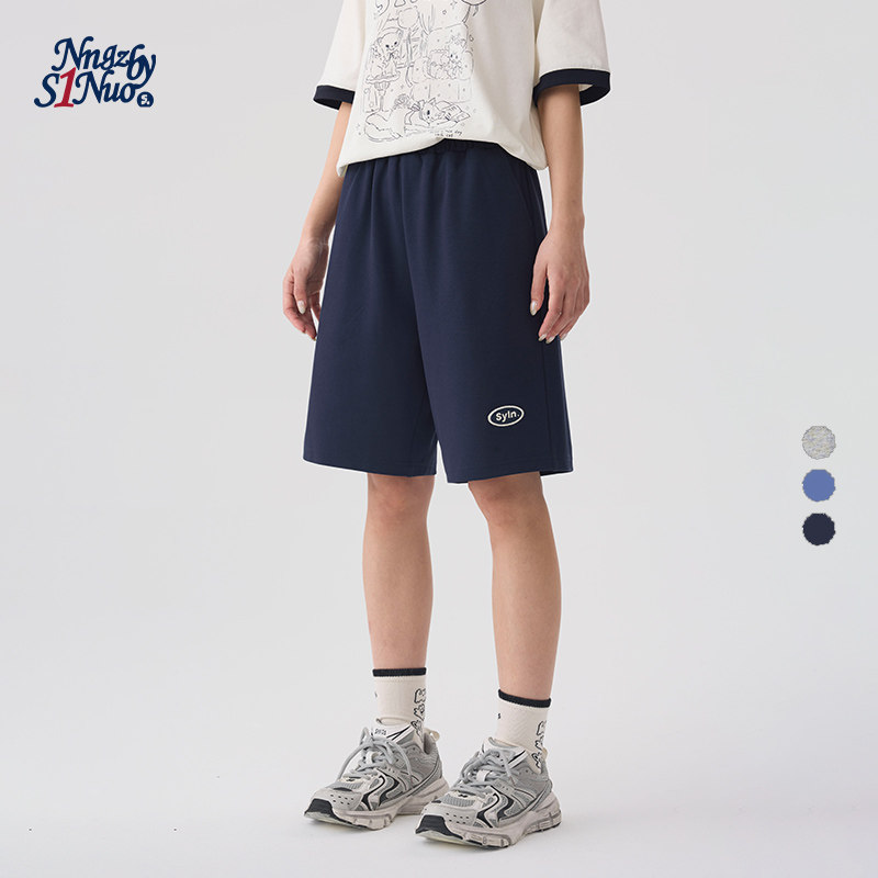 诺诺公主S1N初中生新氧棉休闲运动裤女夏青少年宽松五分阔腿短裤图片