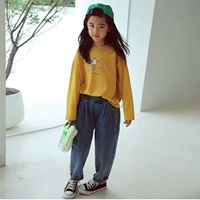 Áo thun bé gái lớn bé phiên bản Hàn Quốc 2019 mùa thu quần áo trẻ em mới bé gái chạm đáy áo sơ mi thời trang trẻ em - Áo thun áo thun trẻ em dài tay
