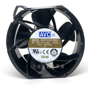 全新AVC DBTD1551B8U-P034 48V 2.16A 17CM 3/4线机柜服务器风扇