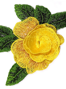 水溶立体多色多层绣花布贴 重工色织刺绣玫瑰花 DIY花边服装辅料