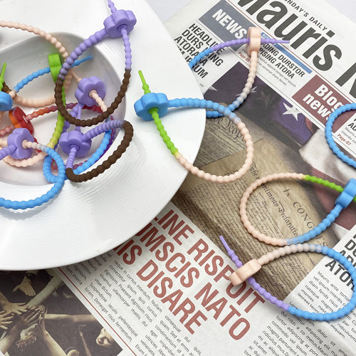 DIY饰品硅胶扎带零食封口带便捷耳机数据线收纳 家用多功能绑带