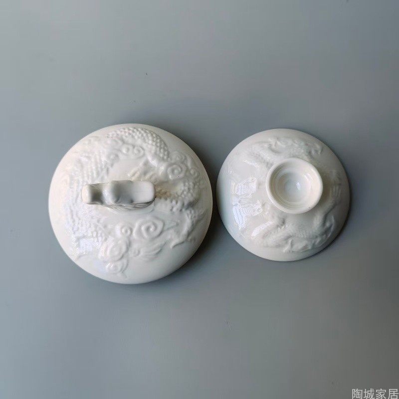 盖子茶壶茶道配件通浮雕工艺茶具手抓壶白色陶瓷龙纹茶盖通用功夫,餐饮具,茶道/零配,淘宝优惠券,粉丝福利购,淘宝优惠卷