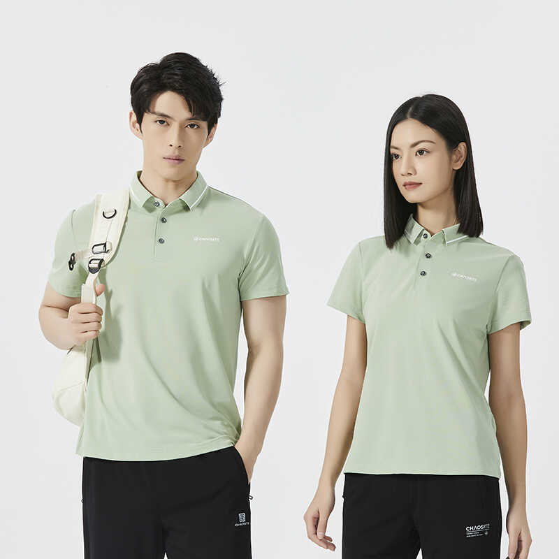 超斯特男女款短袖运动经典纯色纯棉吸汗透气翻领T恤修身女POLO衫