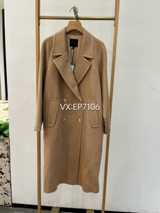 大雅家秋冬款时尚双排扣金葱人字纹羊驼毛大衣 HFJIV8320A-13999