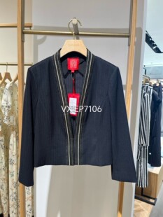 春夏款高端系列黑色条纹肌理感正装西装外套 EPJEA1122A-5999