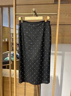 HFKPT3520A 双层下摆烫钻波点后开衩半身裙 2399 时尚 大雅家春夏款