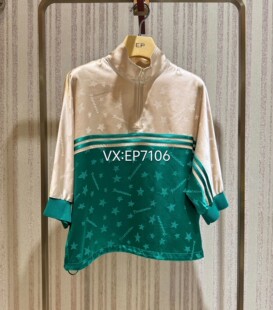 HFJES5496a 上衣 2999 绿色休闲百搭拉链字母七分袖 大雅家春夏款