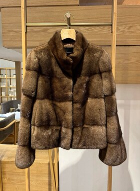 大雅家秋冬款咖色哥本哈根精品水貂 HFKIIQ130A  吊牌价：61999