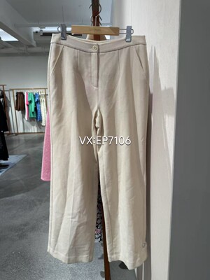 秋冬款高级系列白色肌理感绵羊毛直筒裤 EPIAW6401C-4299