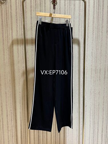 大雅家春夏款黑色百搭松紧腰撞色直筒休闲裤 HFJEA6415A-1799