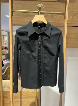 大雅家春夏款黑色针梭相拼修身康妮衬衫 HFKPC2102A-1999