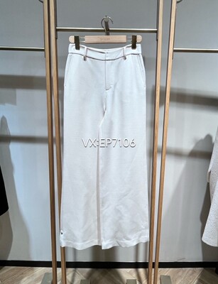 秋冬款米色简洁羊毛直筒裤西裤 EGJAWV601A-5999