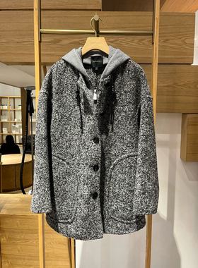 大雅家firststation秋冬款连帽可脱卸内里大衣 HFKIW8228A-6299