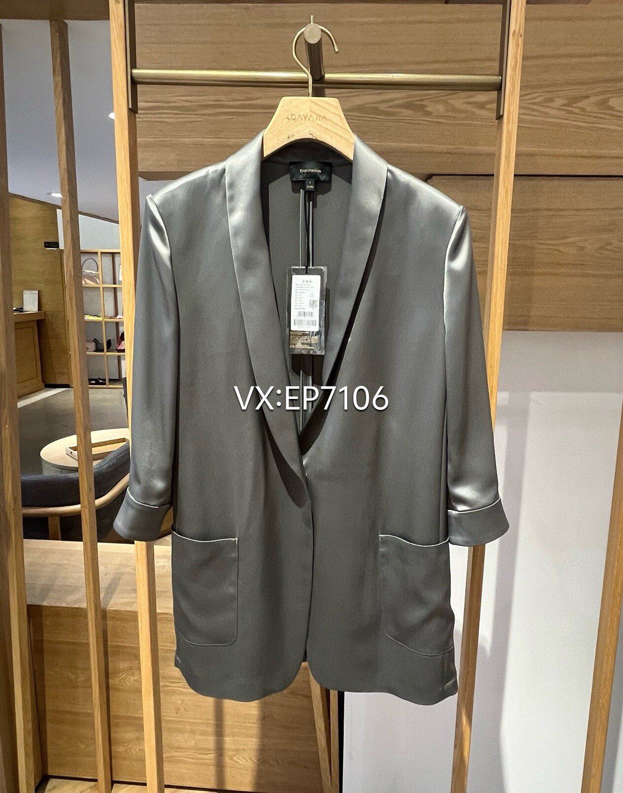 大雅家春夏款灰色优雅青果领一粒扣收腰西装 HFKET1130A-3399