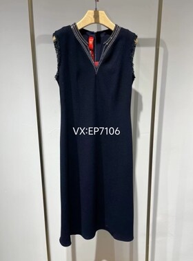 秋冬款高级系列双面羊毛羊绒V领收腰连衣裙 EPJAW4136A-7999