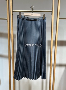 秋冬款灰色时尚高腰灰色压褶半身裙半裙 EGJIA3403A-2699