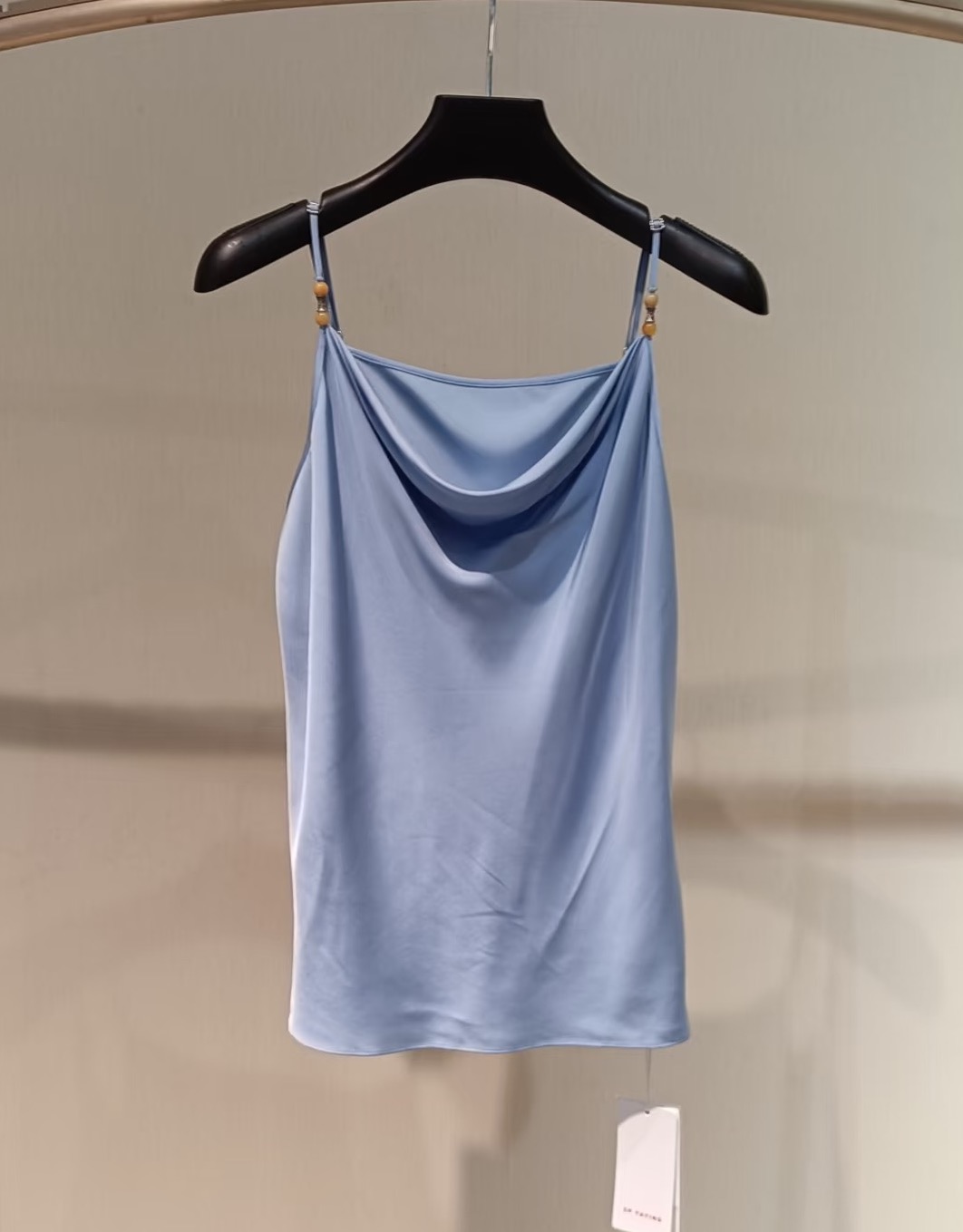 春夏款蓝色真丝收腰国风玉石吊带 EGJESA506A-1699