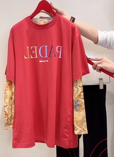 EGKPC5331C T恤上衣 1099 红色长绒棉宽松休闲短袖 春夏款