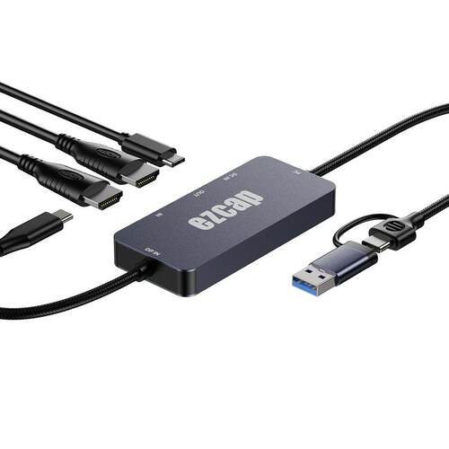 ezcap377 GameLink DP(TYPE-C)+HDMI输入4K录制质量USB 3.2 Gen 1
