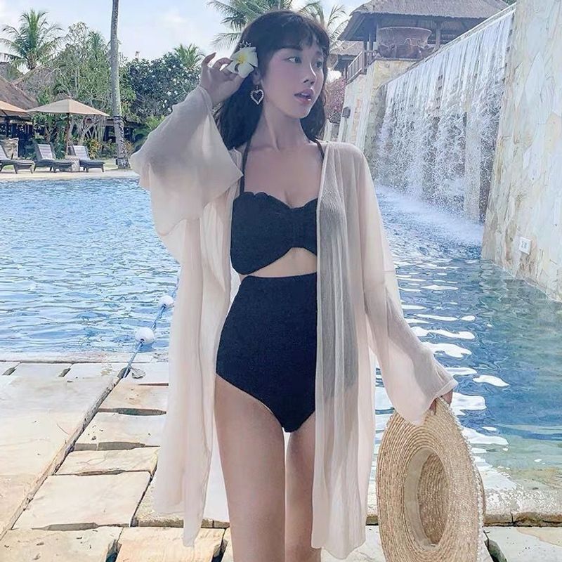 海边度假沙滩泳衣罩衫可下水比基尼外搭开衫防紫外线薄防晒衣外套