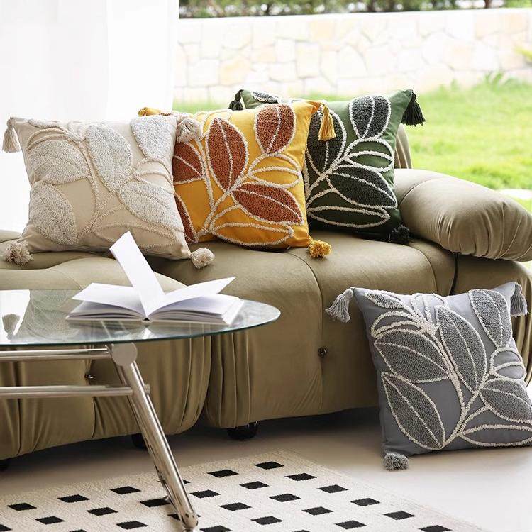北欧网红树叶抱枕套 波西米亚摩洛哥沙发抱枕靠垫套枕头圈绒含芯,居家布艺,靠垫/抱枕,淘宝优惠券,粉丝福利购,淘宝优惠卷