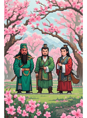 钻石画diy桃园三结义数字拼图粘贴点钻画手工家居装饰画