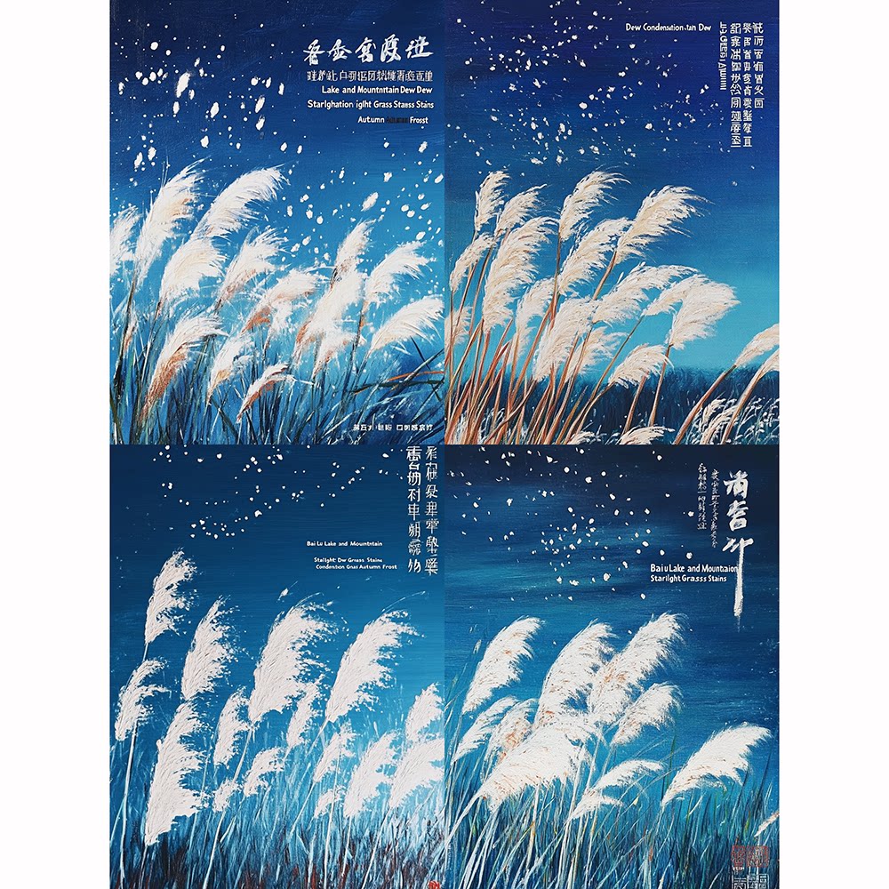带框钻石画二十四节气白露钻石绣diy卡通马赛克粘贴画学生手工