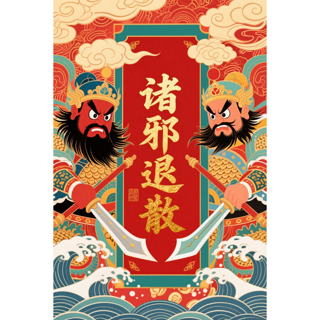 钻石画diy门神诸邪退散数字拼图粘贴点钻画手工家居装饰画