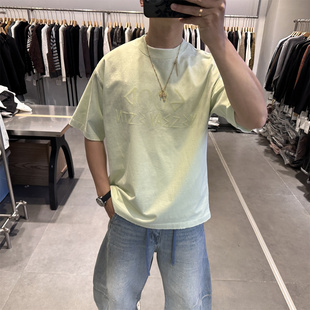 T恤男潮牌宽松圆领纯棉半袖 重磅字母印花短袖 上衣潮t 美式 2026夏季
