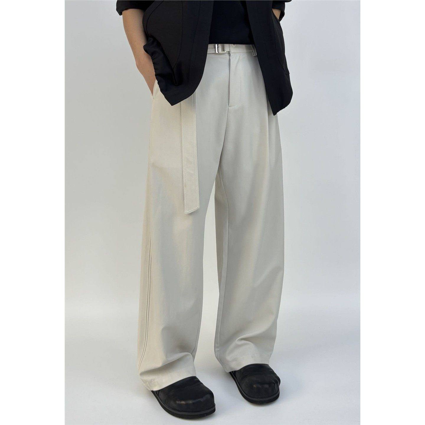 木高春季男轻奢极简纯色垂感直筒阔腿休闲裤韩系宽松百搭西装长裤,男装,西裤,淘宝优惠券,粉丝福利购,淘宝优惠卷