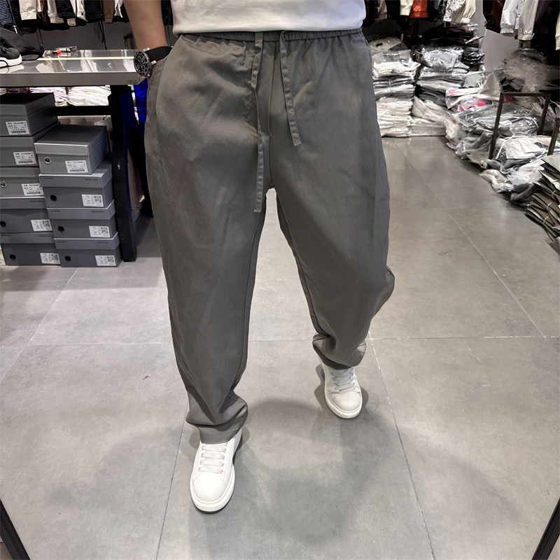 夏季薄款纯色棉麻天丝休闲裤男
