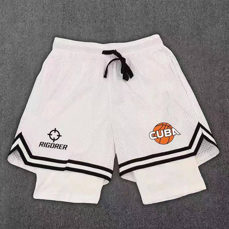 篮球短裤双层假两件速干运动训练中裤跑步健身五分儿童休闲夏男女