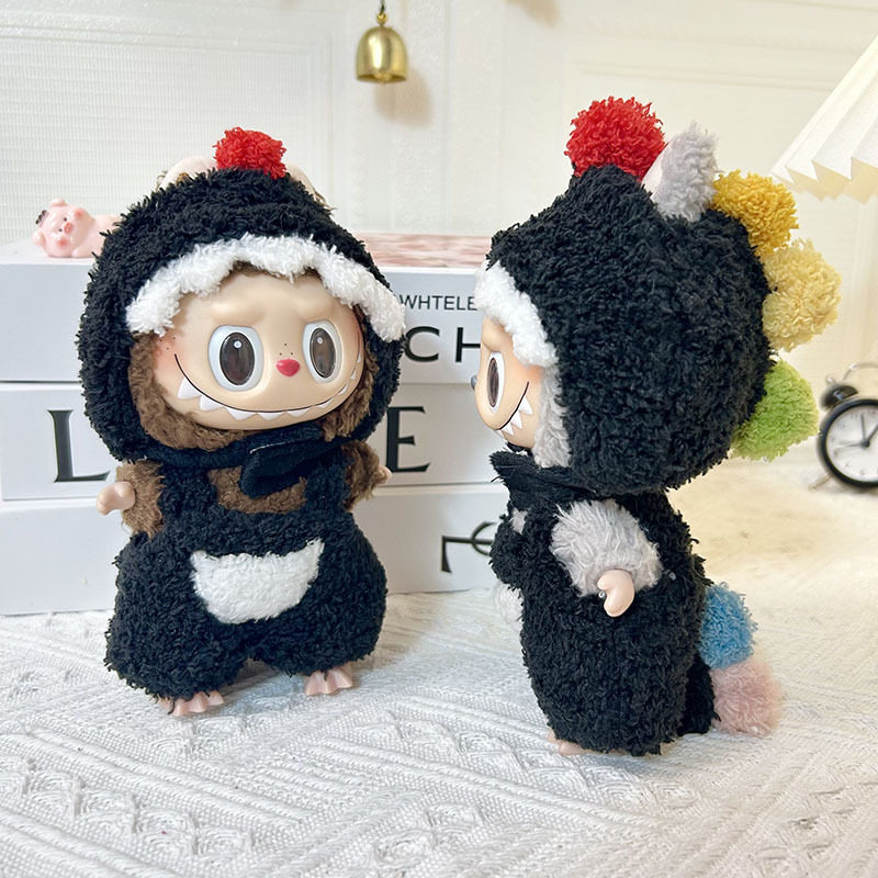仅衣服】17cm挂件拉布布衣服盲盒Labubu公仔娃衣酷黑七彩恐龙套装,模玩/动漫/周边/娃圈三坑/桌游,潮玩娃衣,淘宝优惠券,粉丝福利购,淘宝优惠卷