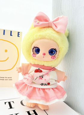 仅售娃衣】16cm莉拉LUKY CAT挂件玩偶裙子苹果猪挎包裙套装替换女