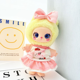 仅售娃衣】16cm莉拉LUKY CAT挂件玩偶裙子苹果猪挎包裙套装替换女