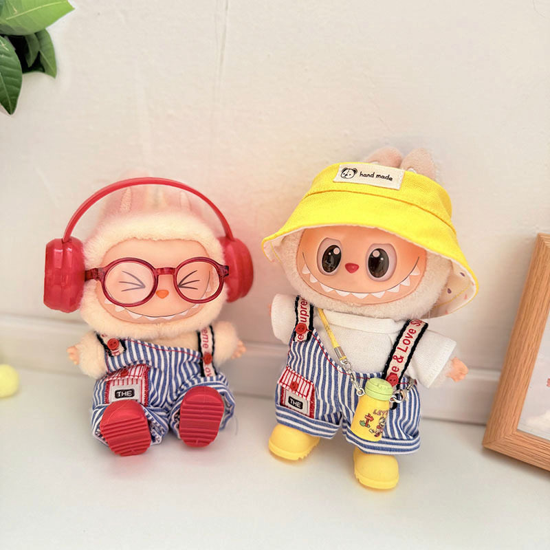 一二三代Labubu衣服挂件拉布布娃衣坐坐口袋条纹背带裤套装爆款萌,模玩/动漫/周边/娃圈三坑/桌游,潮玩娃衣,淘宝优惠券,粉丝福利购,淘宝优惠卷