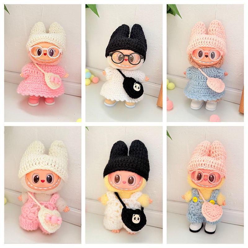 仅衣服] 一二三代Labubu衣服挂件拉布布坐坐娃衣手作兔耳钩织套装,模玩/动漫/周边/娃圈三坑/桌游,潮玩娃衣,淘宝优惠券,粉丝福利购,淘宝优惠卷